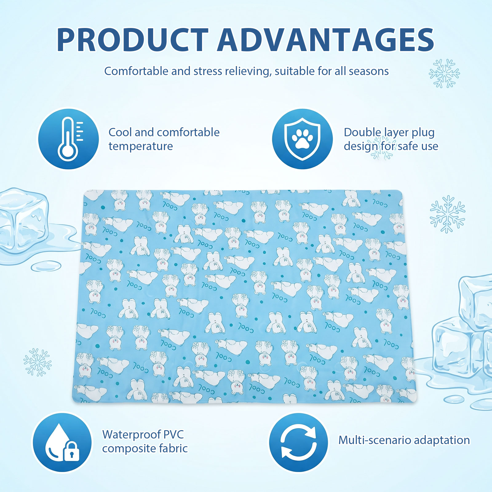 Dog Self Cooling Mat Ice Gel S - Cooling Blanket Hot Sleepers 评论和价格