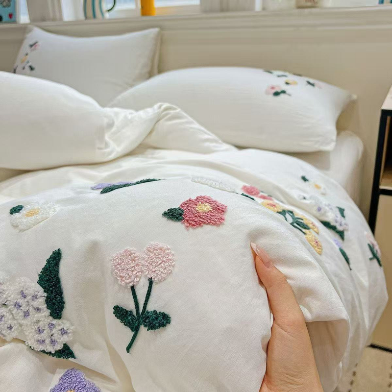Aesthetic Floral Embroidery Du - Aesthetic Floral Duvet Cover 评论和价格