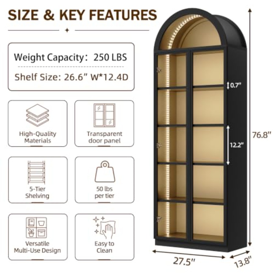 Arch display cabinet for livin - Lighting 评论和价格