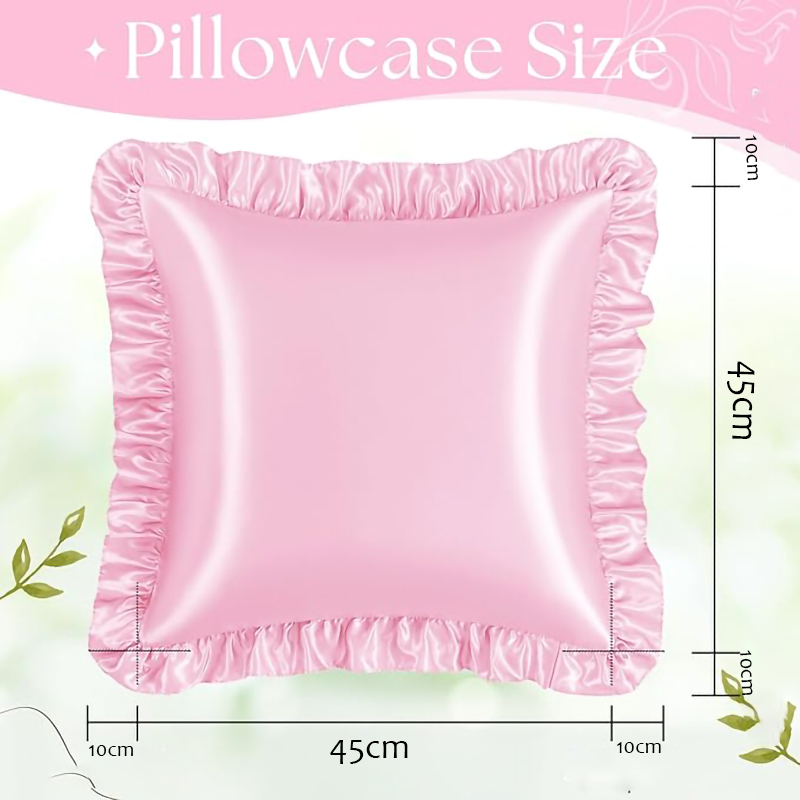 2Pcs Satin Ruffled Pillow Case - Satin Silk Pillowcase Hair Skin 评论和价格
