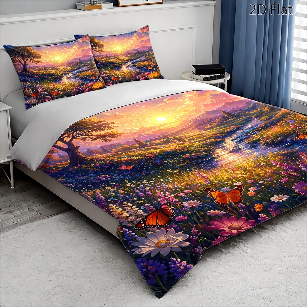 3Pc Dreamy Natural Scenery Duv - Duvet Cover Sets With Zipper 评论和价格