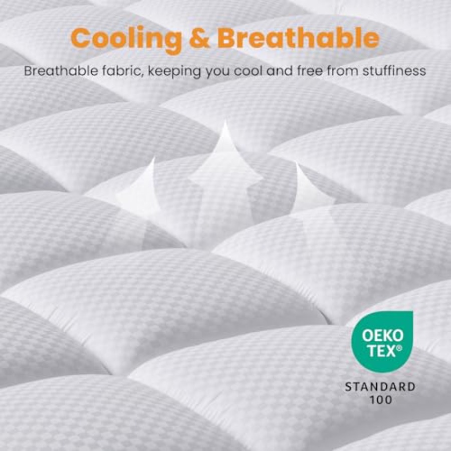 Size Mattress Pad - Cooling Br - Waterproof Mattress Protector Breathable 评论和价格