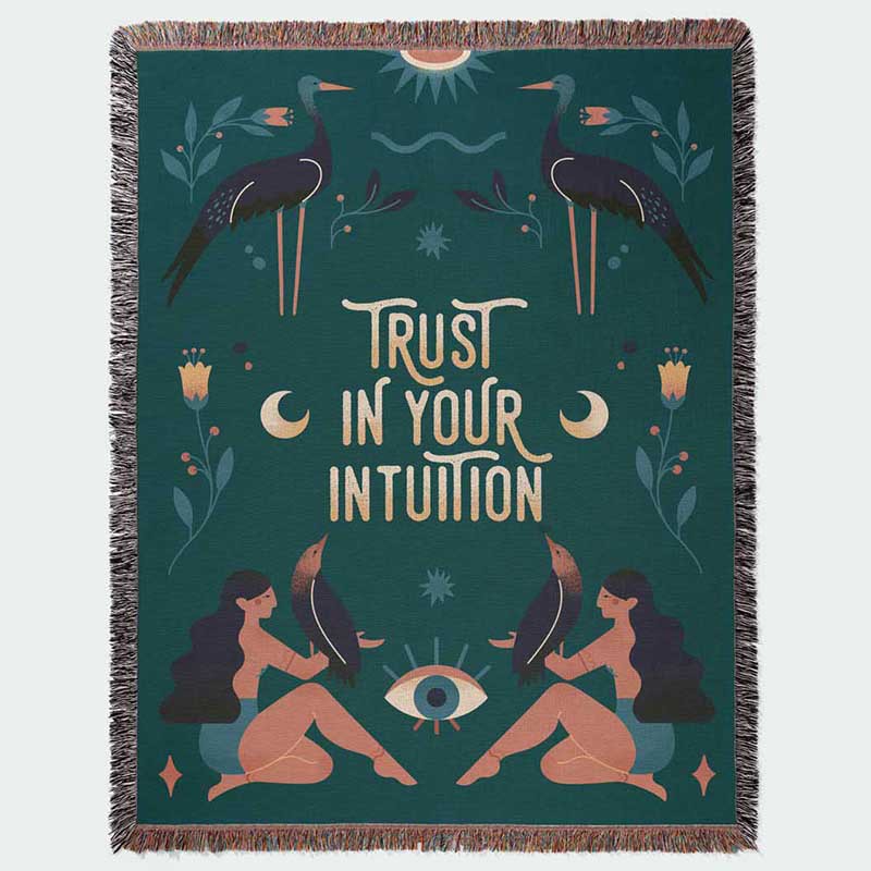 Trust Your Intuition Woven Tap - Boho Throw Blanket Fringe 评论和价格