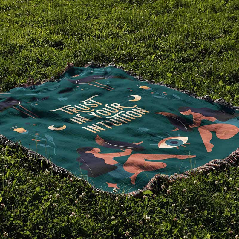 Trust Your Intuition Woven Tap - Boho Throw Blanket Fringe 评论和价格