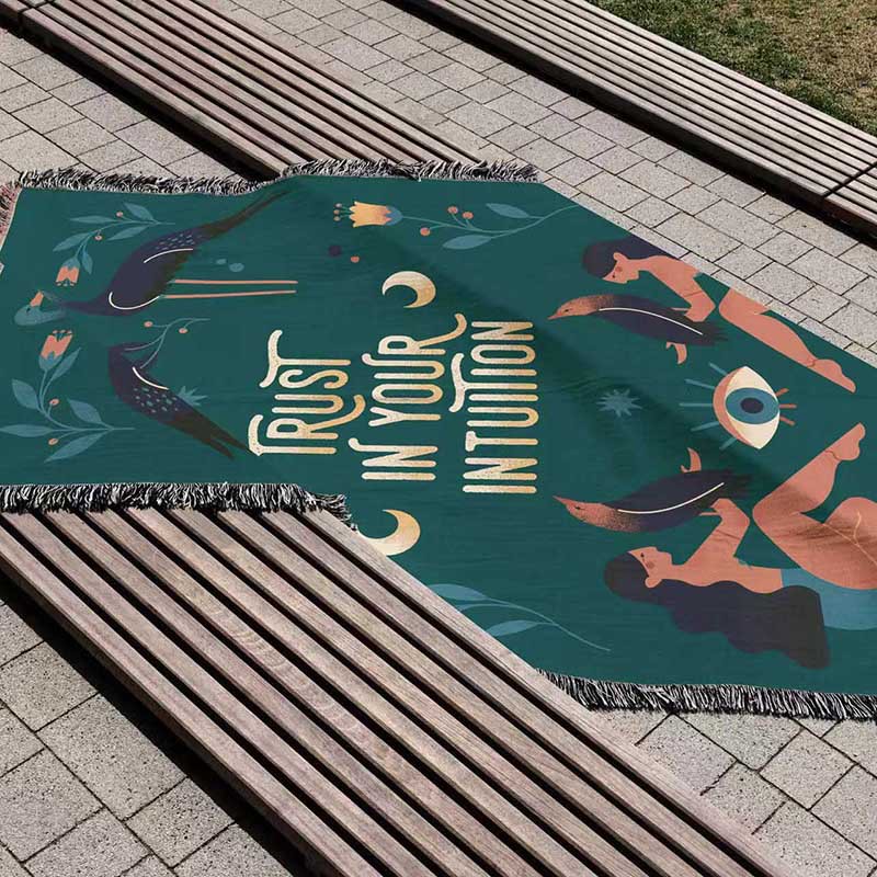 Trust Your Intuition Woven Tap - Boho Throw Blanket Fringe 评论和价格