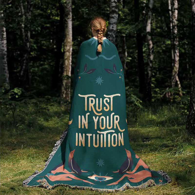 Trust Your Intuition Woven Tap - Boho Throw Blanket Fringe 评论和价格