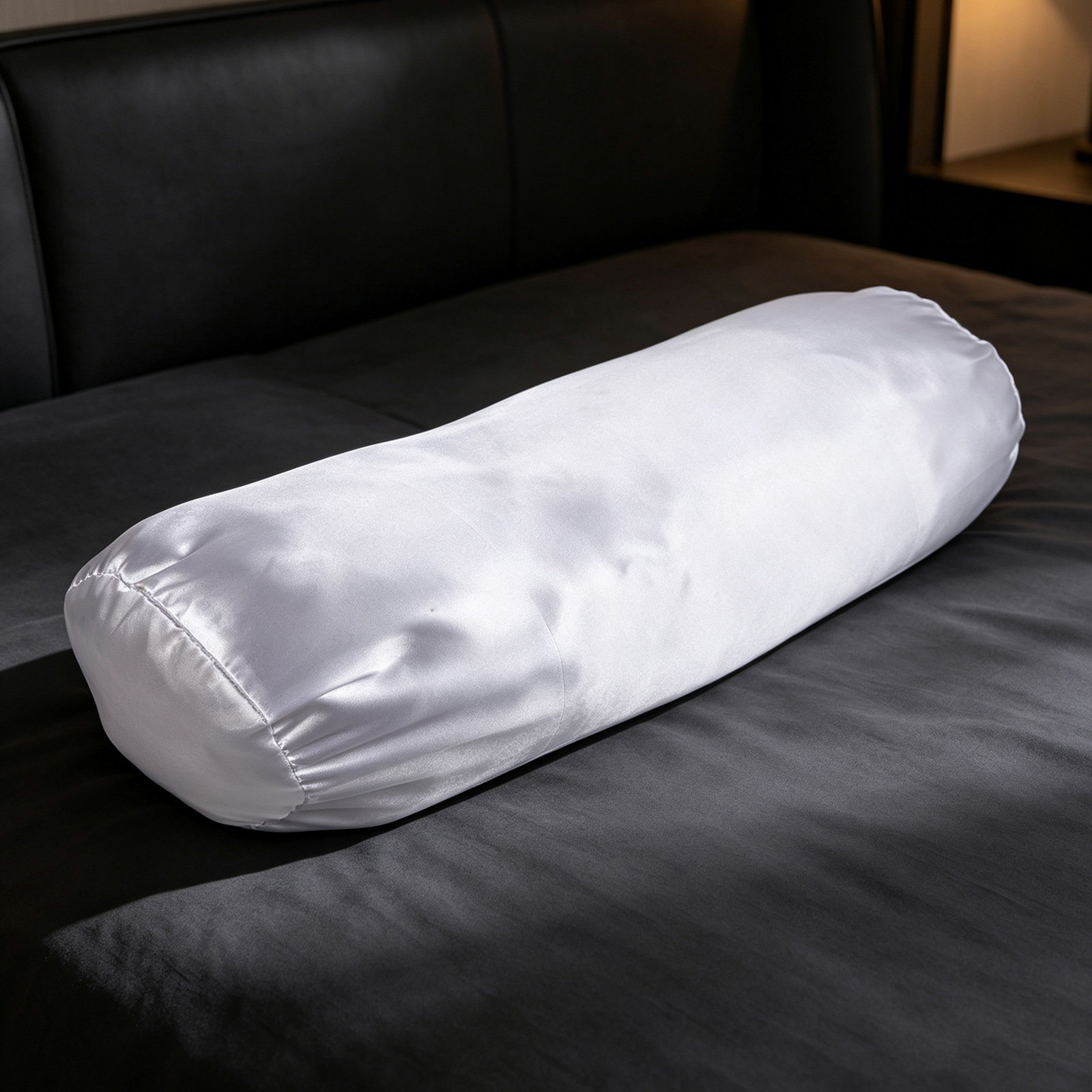 White Satin Neck Roll Pillow C - Satin Silk Pillowcase Hair Skin 评论和价格