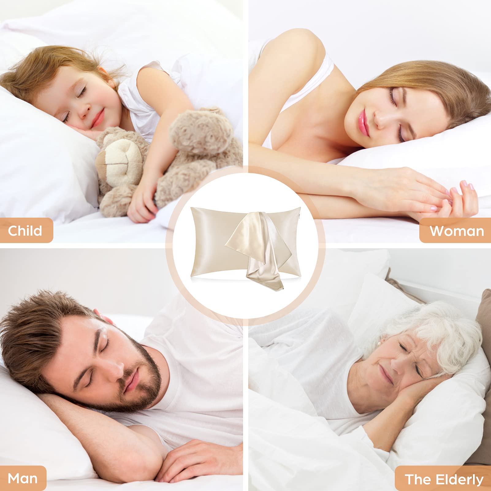 Satin Pillowcases Hair Skin Fr - Satin Silk Pillowcase Hair Skin 评论和价格