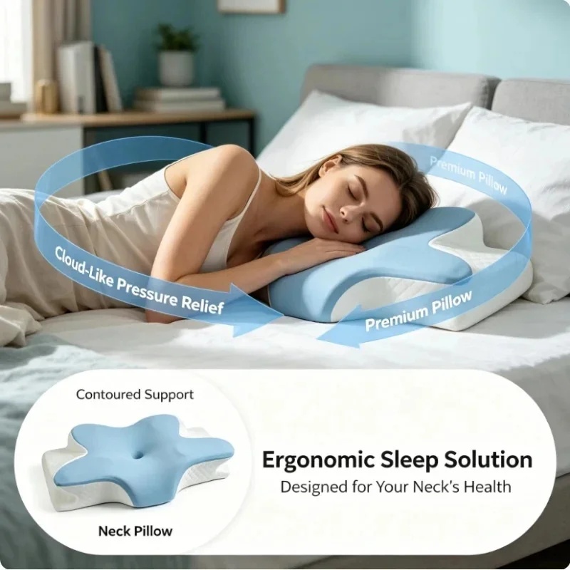 Breathable Cooling Memory Foam - Memory Foam Orthopedic Pillow Neck Pain 评论和价格