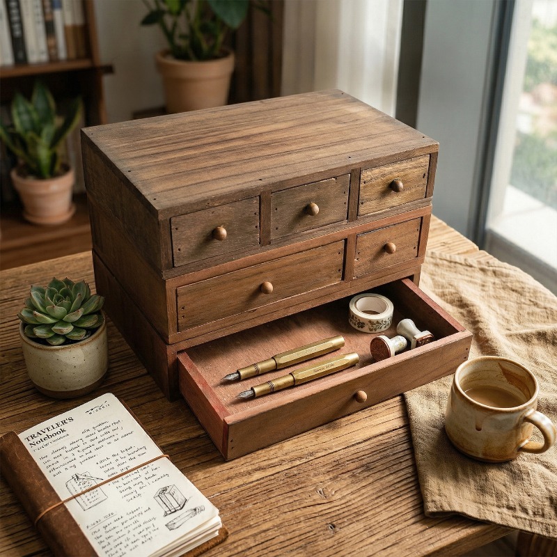 Wooden Desktop Storage Box Mon - Storage & Organization 评论和价格