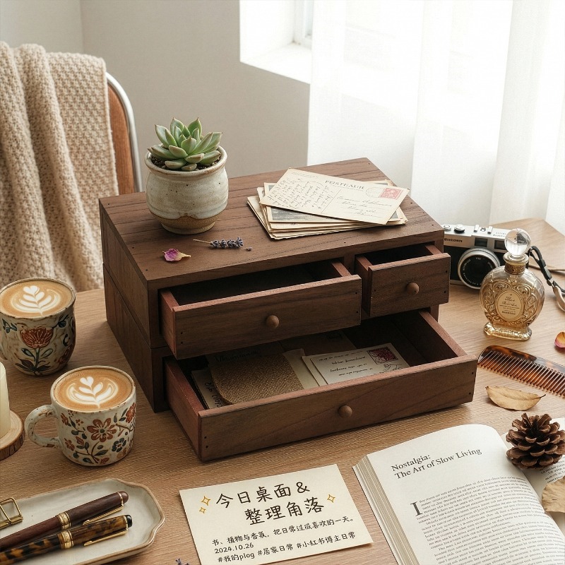 Wooden Desktop Storage Box Mon - Storage & Organization 评论和价格