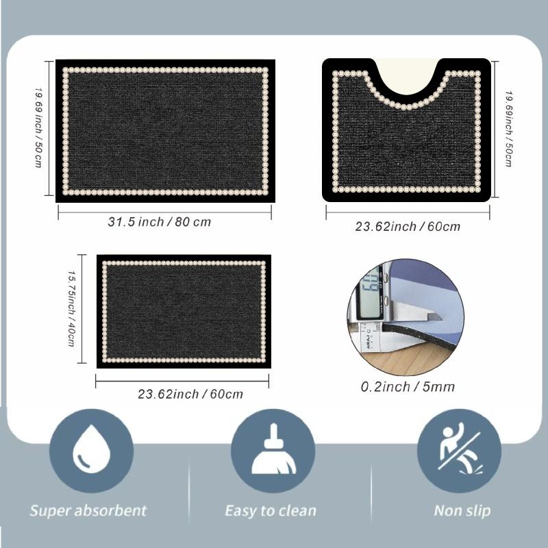 3-Piece Bathroom Mat Set Thick - Quick Dry Diatomite Bath Mat 评论和价格
