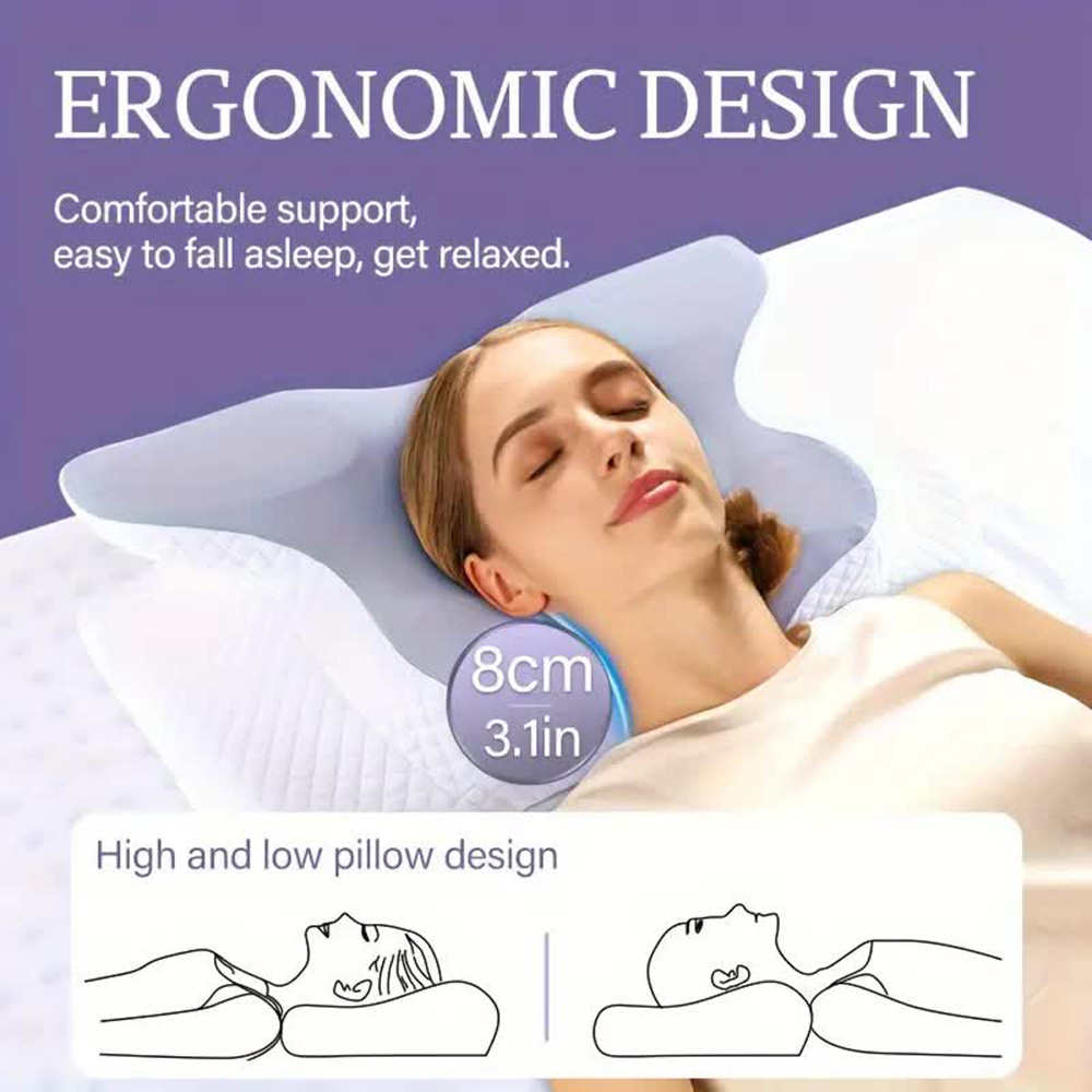 Memory Foam Pillows Butterfly  - Anti Snore Contour Pillow 评论和价格