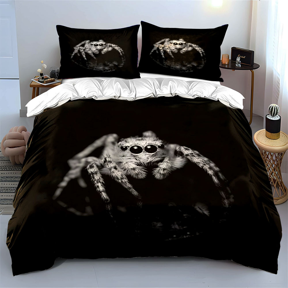 Jumping Spider Black and White - Duvet Cover Sets With Zipper 评论和价格