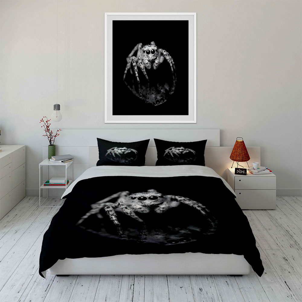Jumping Spider Black and White - Duvet Cover Sets With Zipper 评论和价格