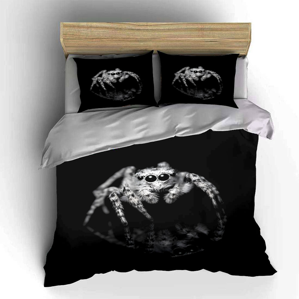 Jumping Spider Black and White - Duvet Cover Sets With Zipper 评论和价格